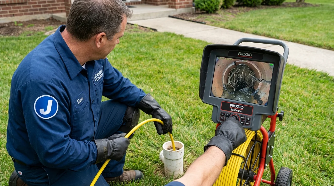 Sewer camera inspection being performed by Johns Plumbing LLC in North Little Rock